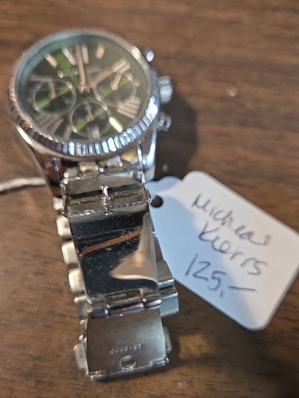 Michael Kors Men’s Silver Stainless Steel Chronograph Watch with Green Dial - Picture 1 of 1